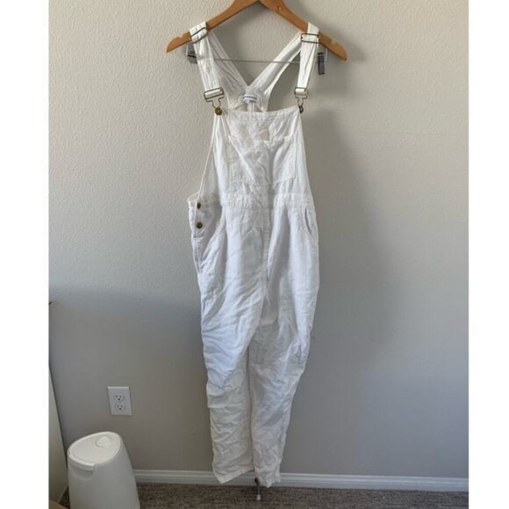 Weworewhat Basic Overalls Jumpsuit Off White Line… - image 5
